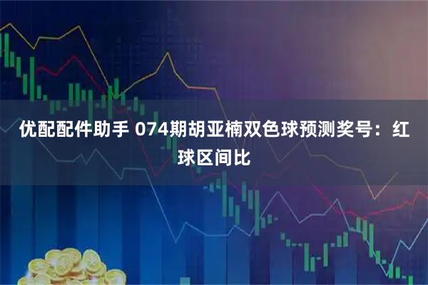 优配配件助手 074期胡亚楠双色球预测奖号：红球区间比